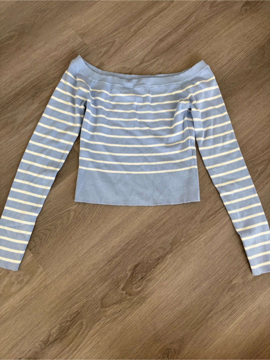 Brand New Garage Striped Off-the-Shoulder Sweater