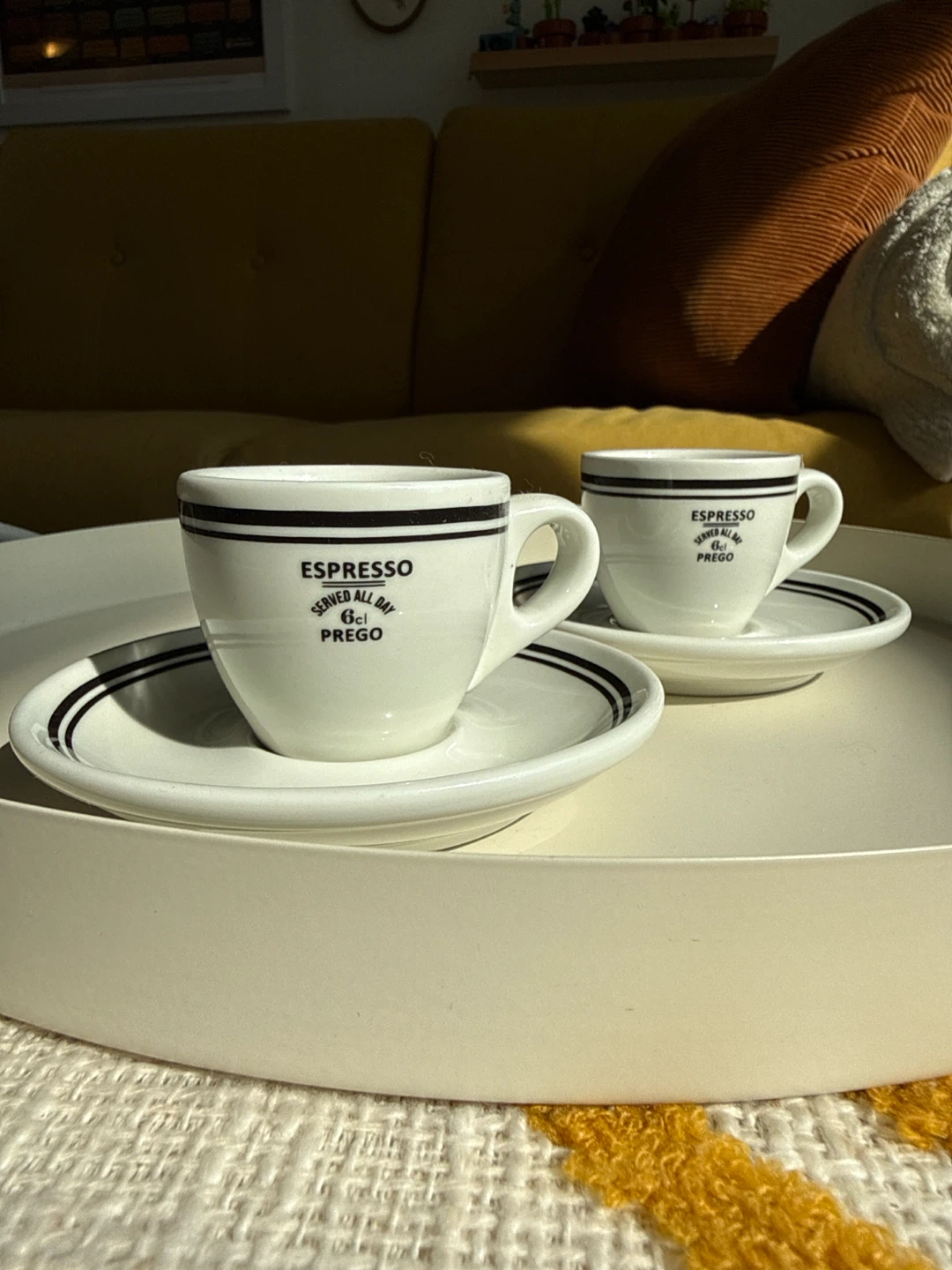 Set of Two Espresso Cups and Saucers