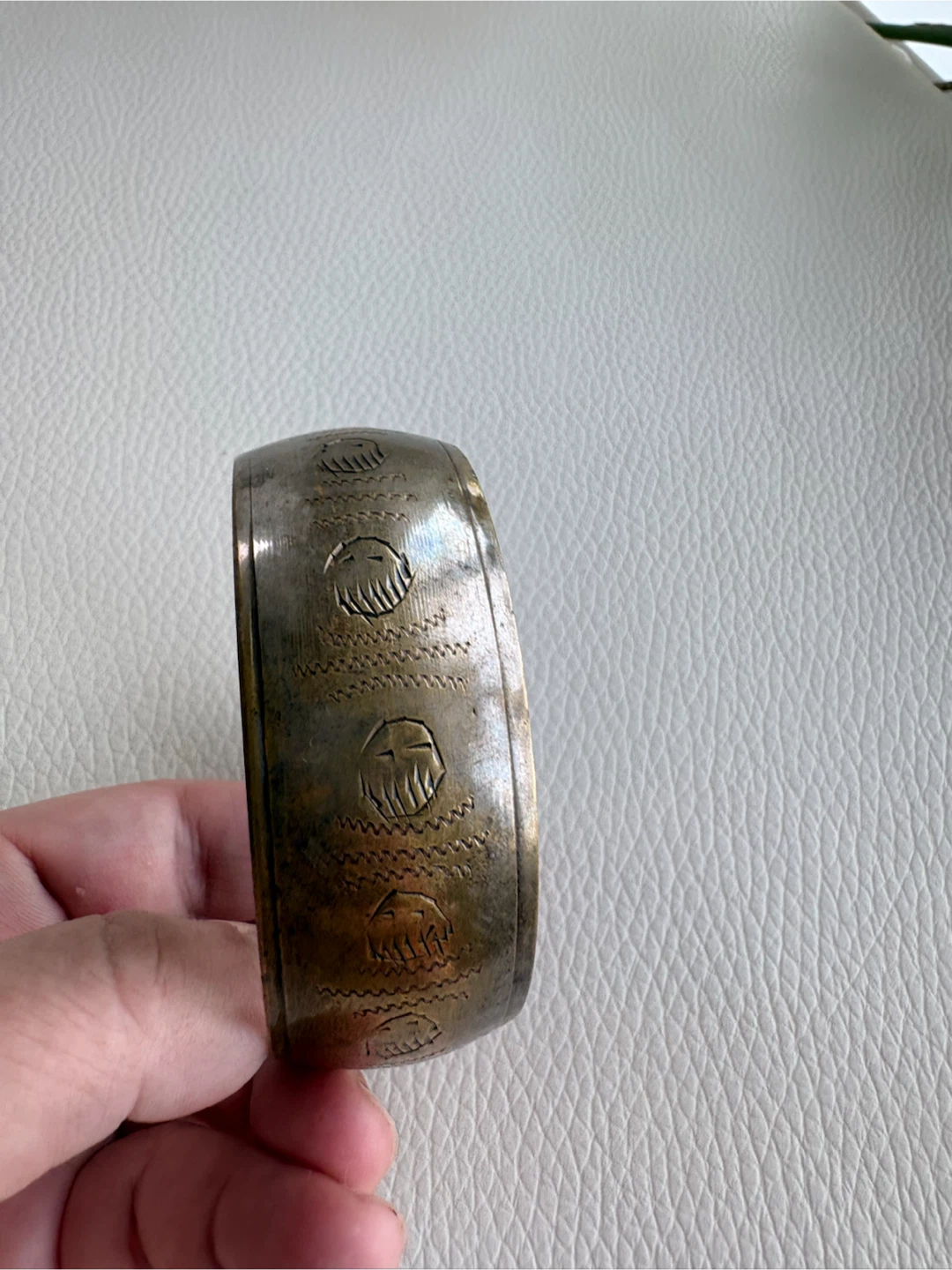 Etched Metal Bangle Bracelet