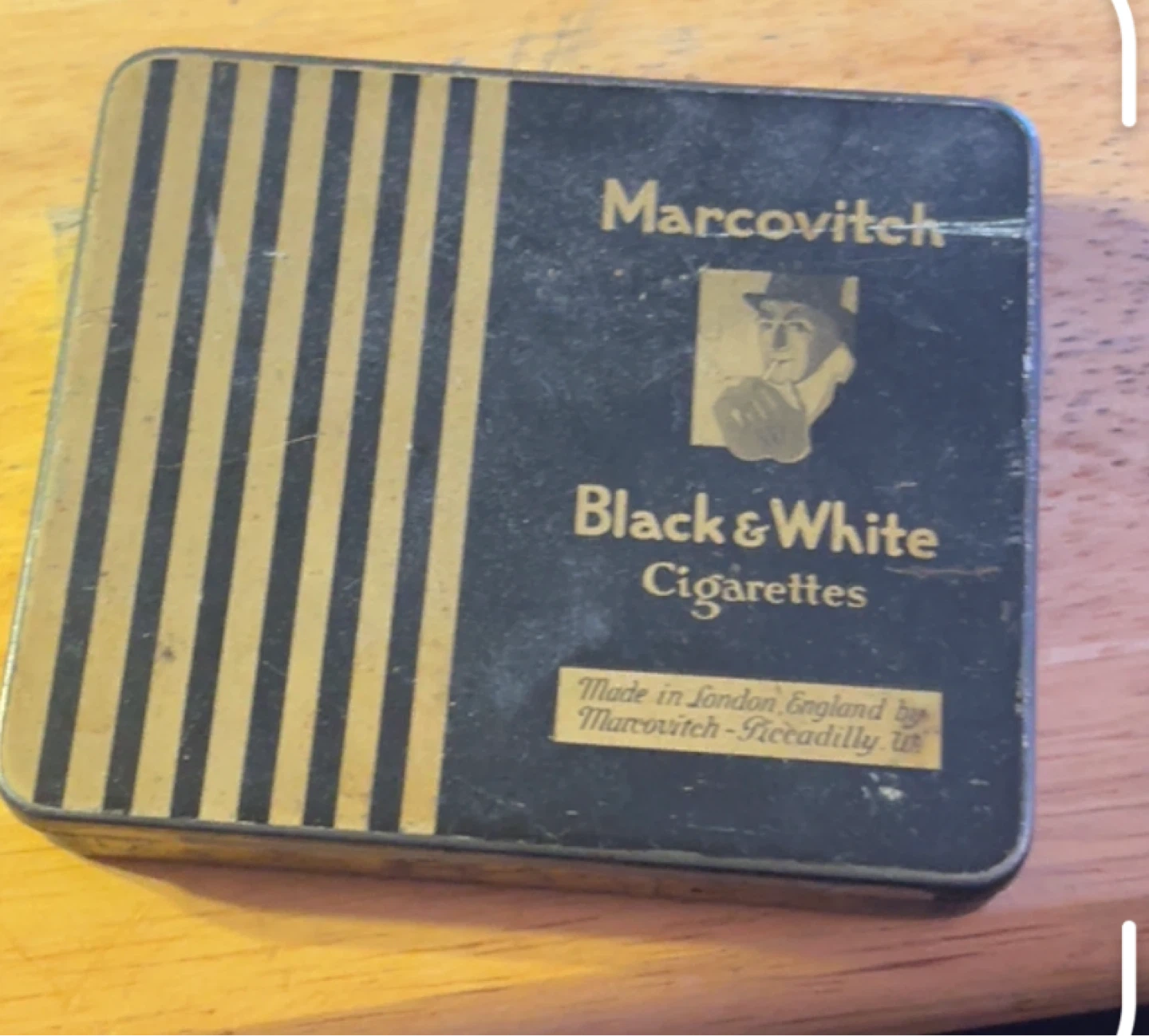 Vintage Marcovitch Black & White Cigarette Tin - photo 2