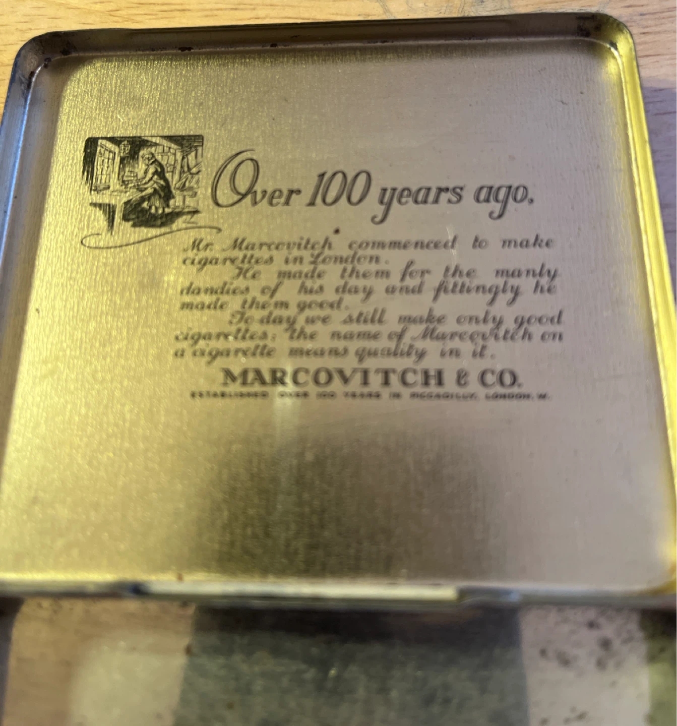 Vintage Marcovitch Black & White Cigarette Tin - photo 4
