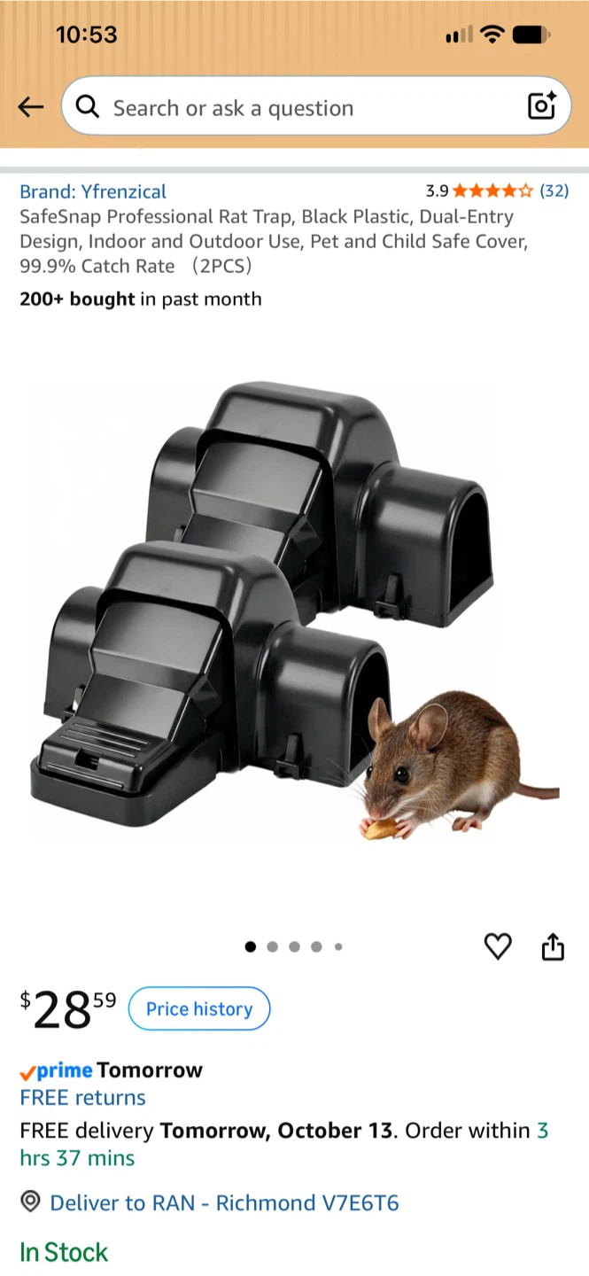 Yfrenzical SafeSnap Professional Rat Traps - 2 Pack - photo 3