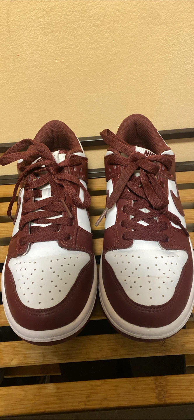 Nike Dunk Low Maroon and White - photo 2