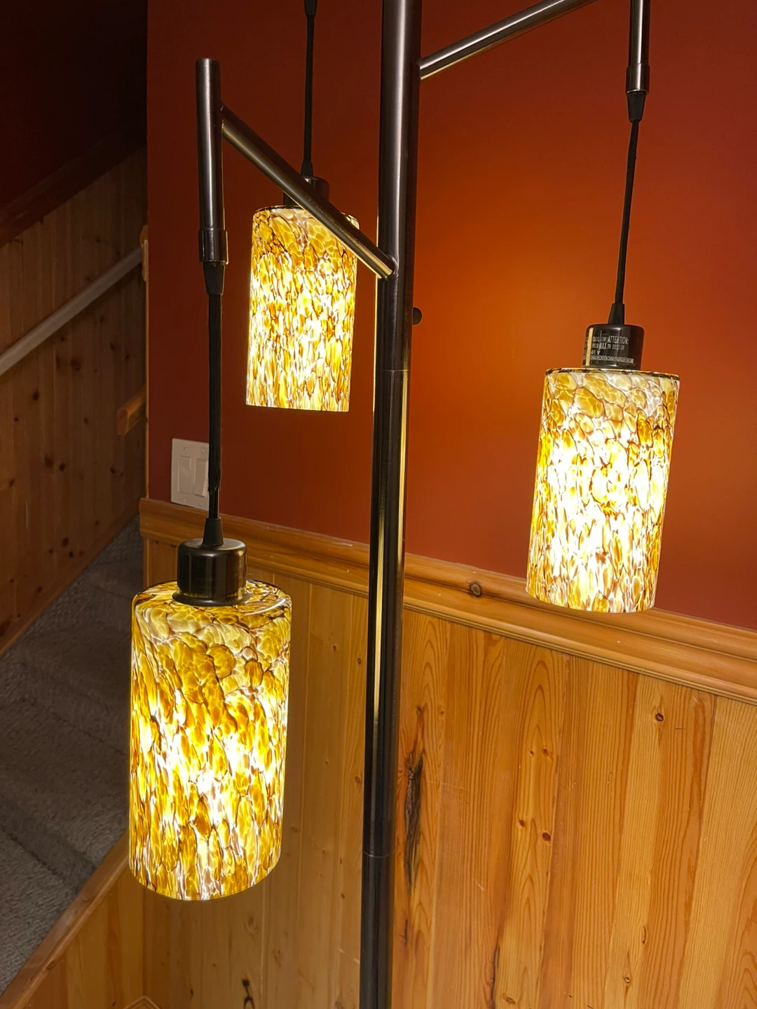 A beautiful 3-shade stained glass floor lamp - photo 5