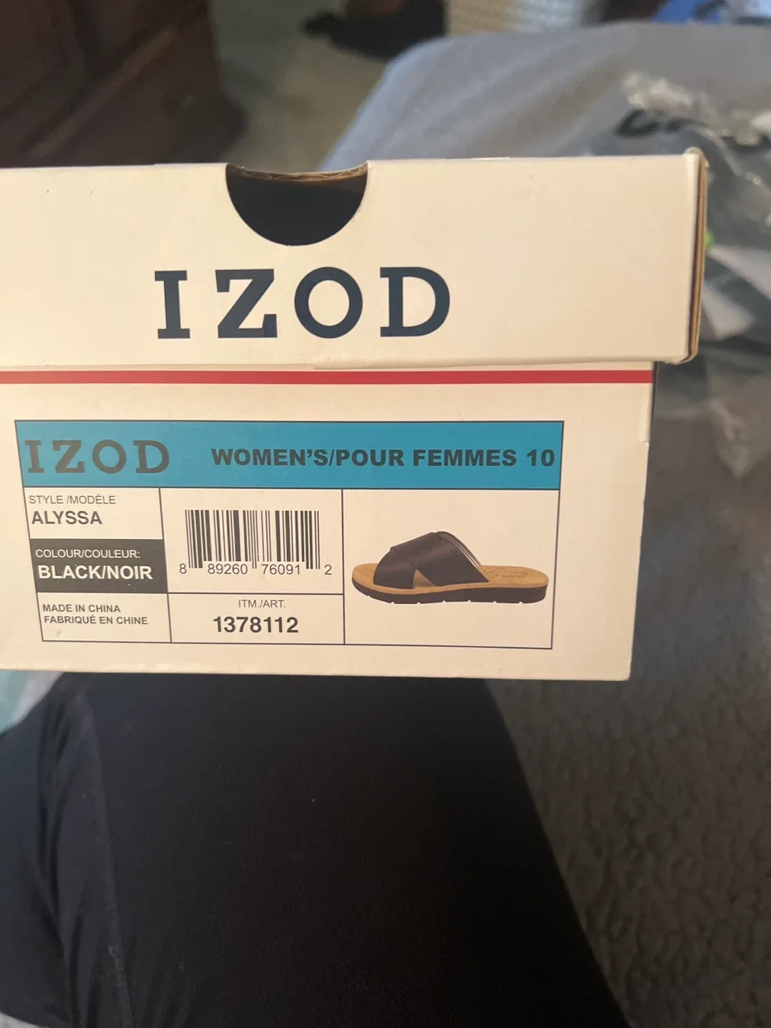 IZOD Alyssa Women's Sandals - Black, Size 10