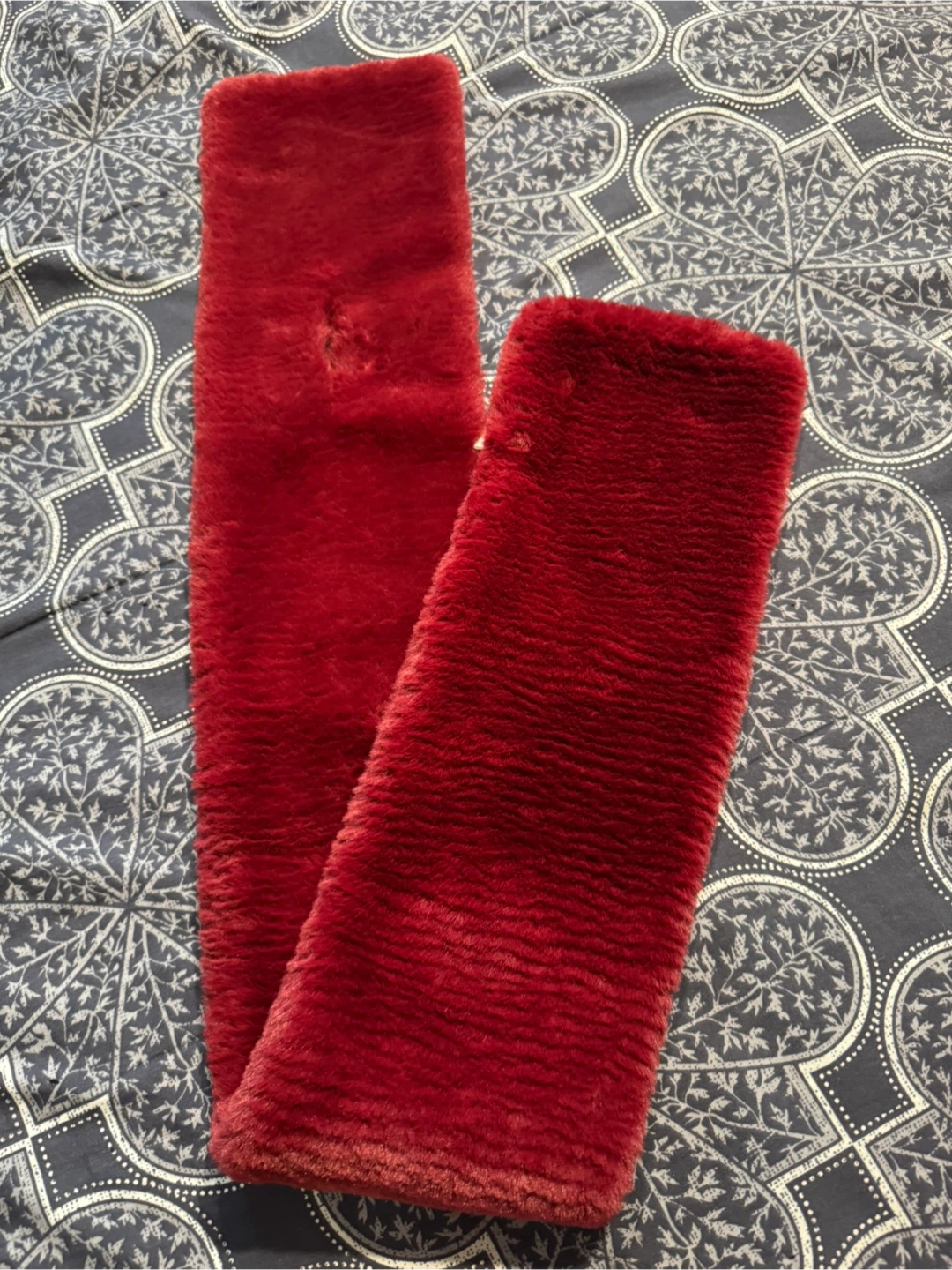 Red faux fur scarf