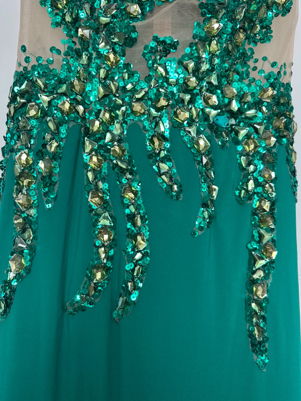 Emerald Green Beaded Evening Gown - photo 2