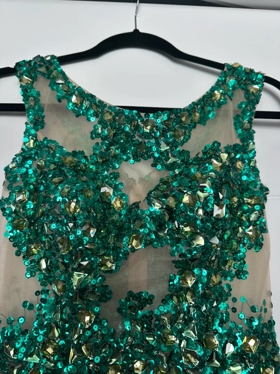 Emerald Green Beaded Evening Gown - photo 3