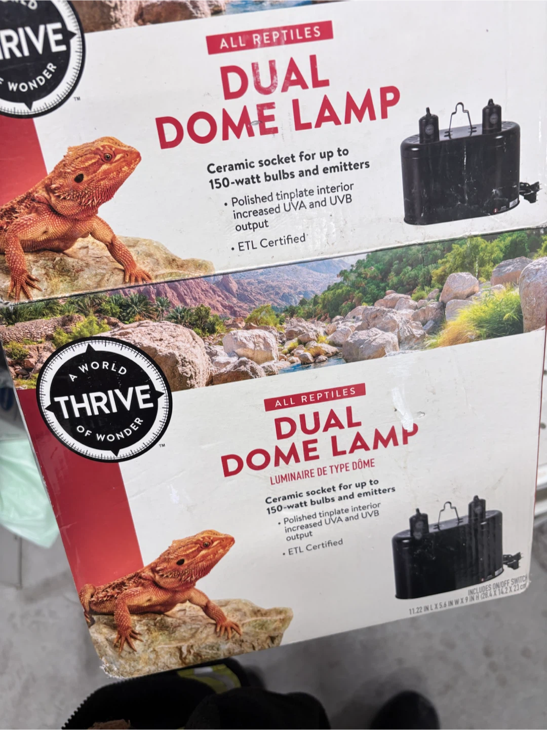 Dual Dome Lamp Reptile Heat Fixture