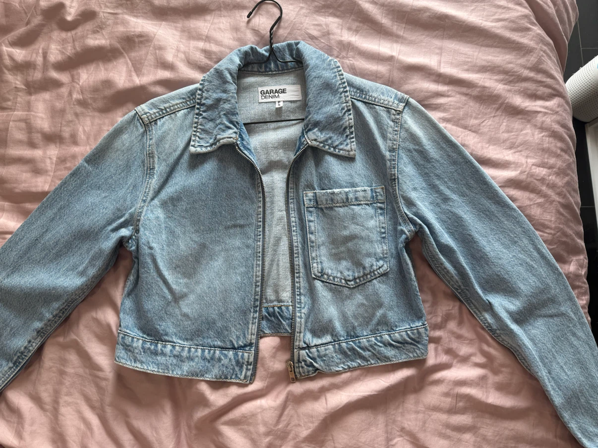 Garage Denim Light Wash Zip-Up Jacket