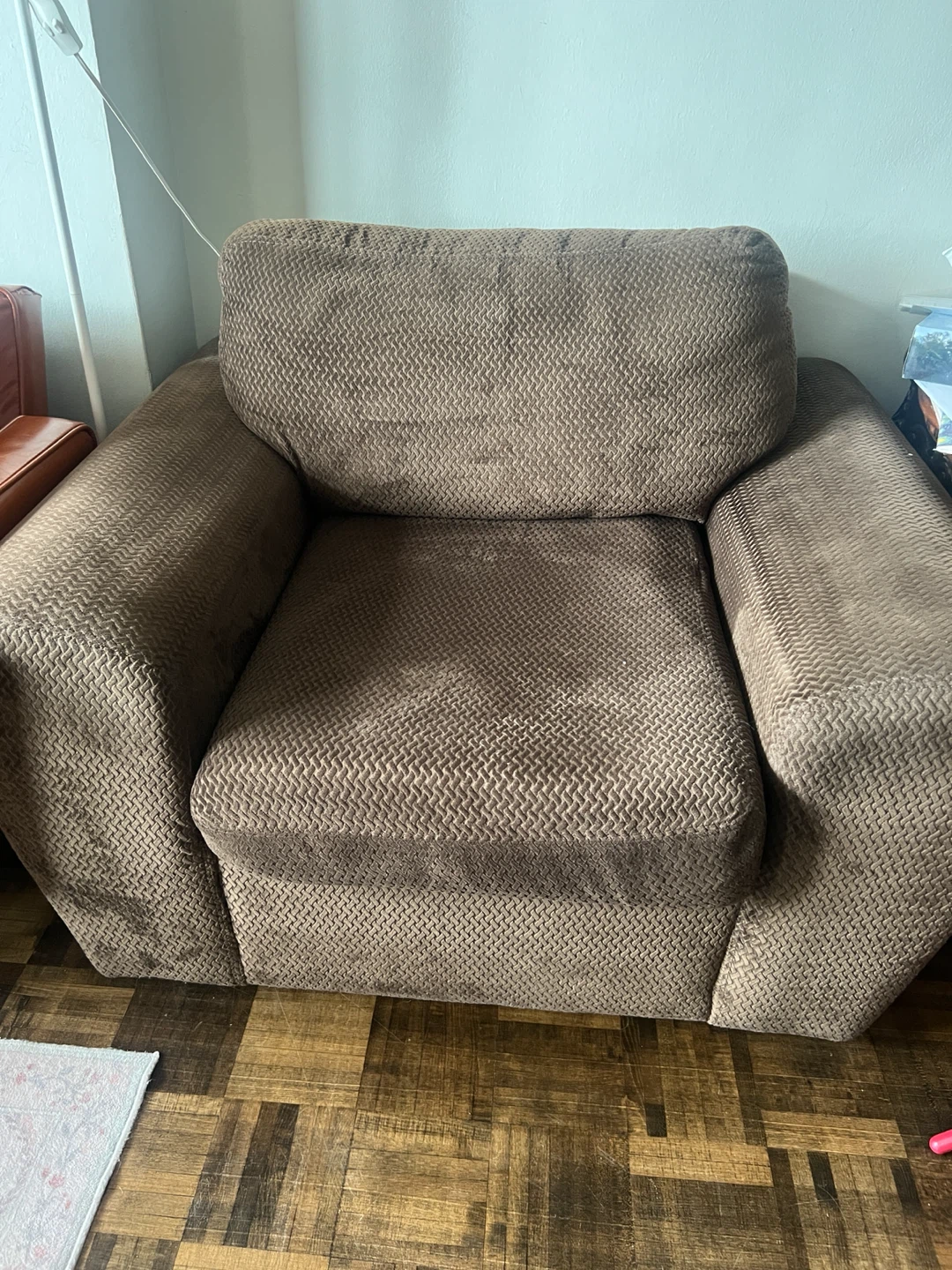 Brown fabric sofa and armchair set - photo 2