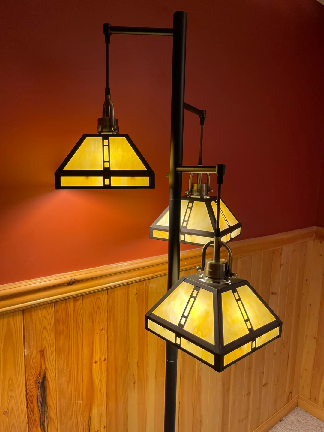 A beautiful 3-shade stained glass floor lamp - photo 3