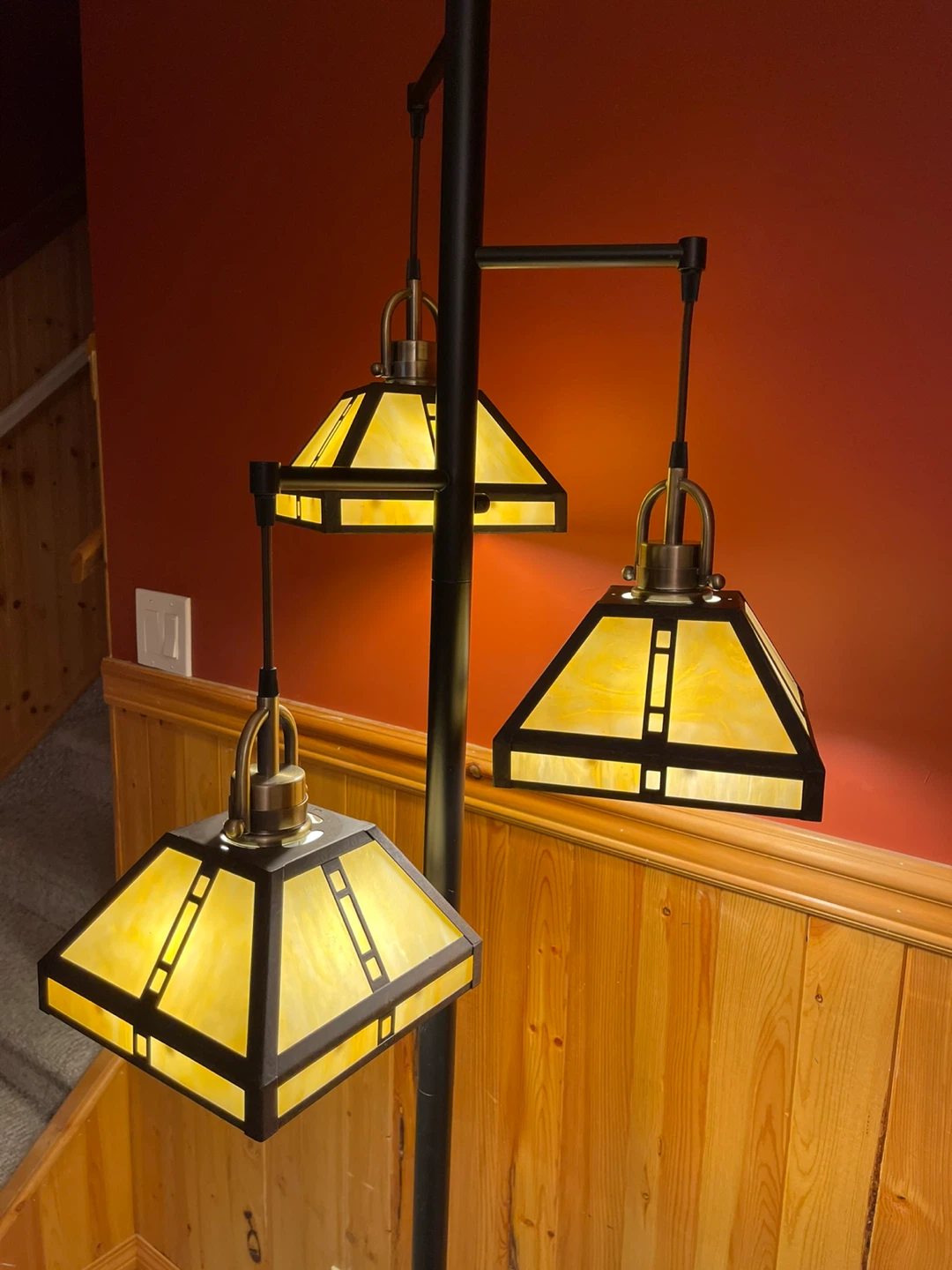 A beautiful 3-shade stained glass floor lamp - photo 4