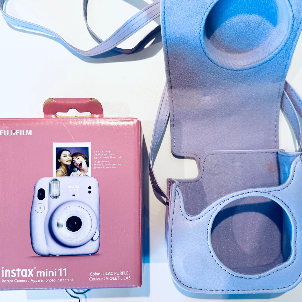 Fujifilm Instax Mini 11 Lilac Purple with box, case & holders - photo 3