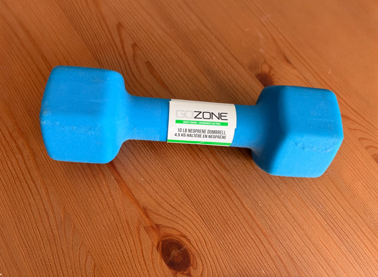 GOZONE 10 lb Neoprene Dumbbell – Blue – Home Workout Weight - photo 2
