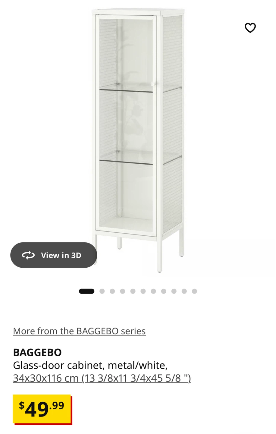 IKEA BAGGEBO Glass Door Cabinet – White - photo 2