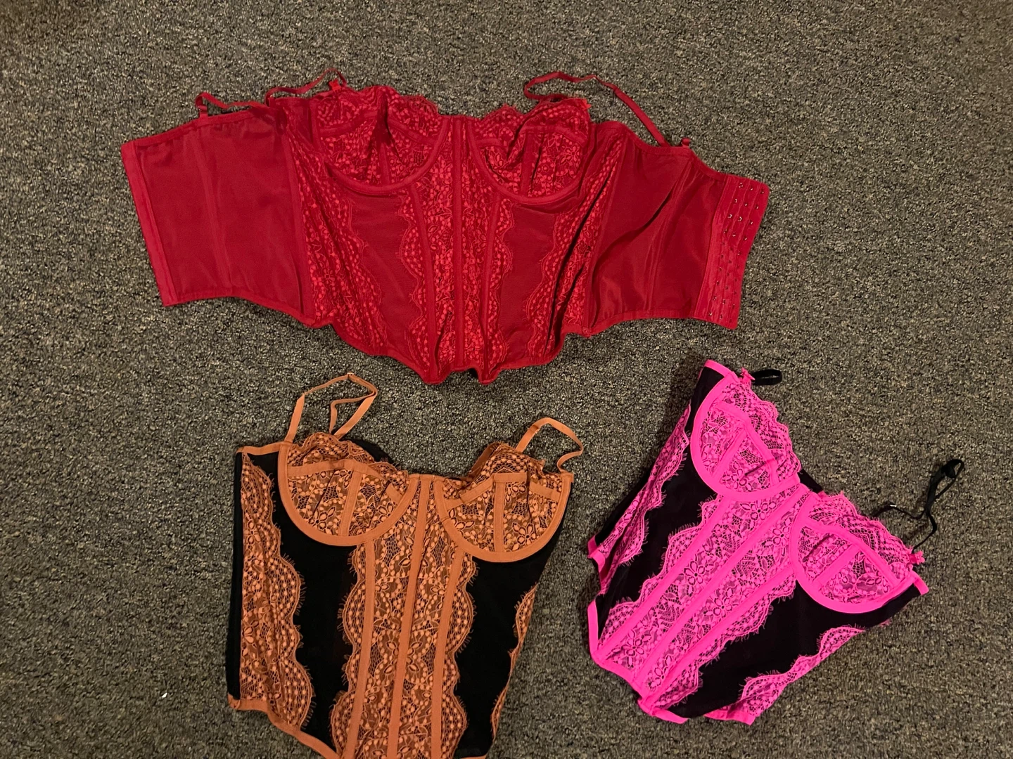 Set of 3 Lace Corset Tops