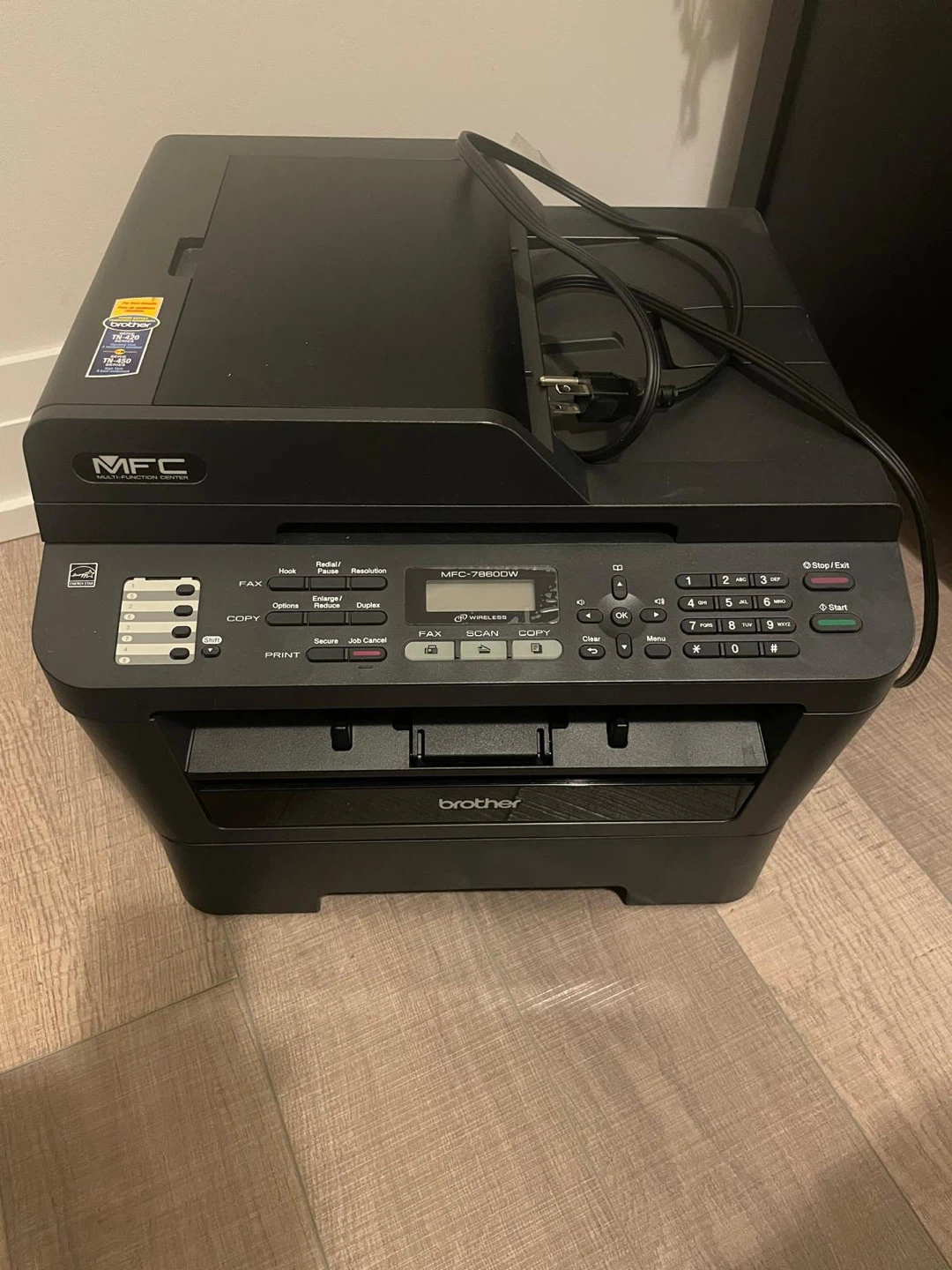 Brother MFC-7860DW Laser Printer Plus One Toner Cartridge