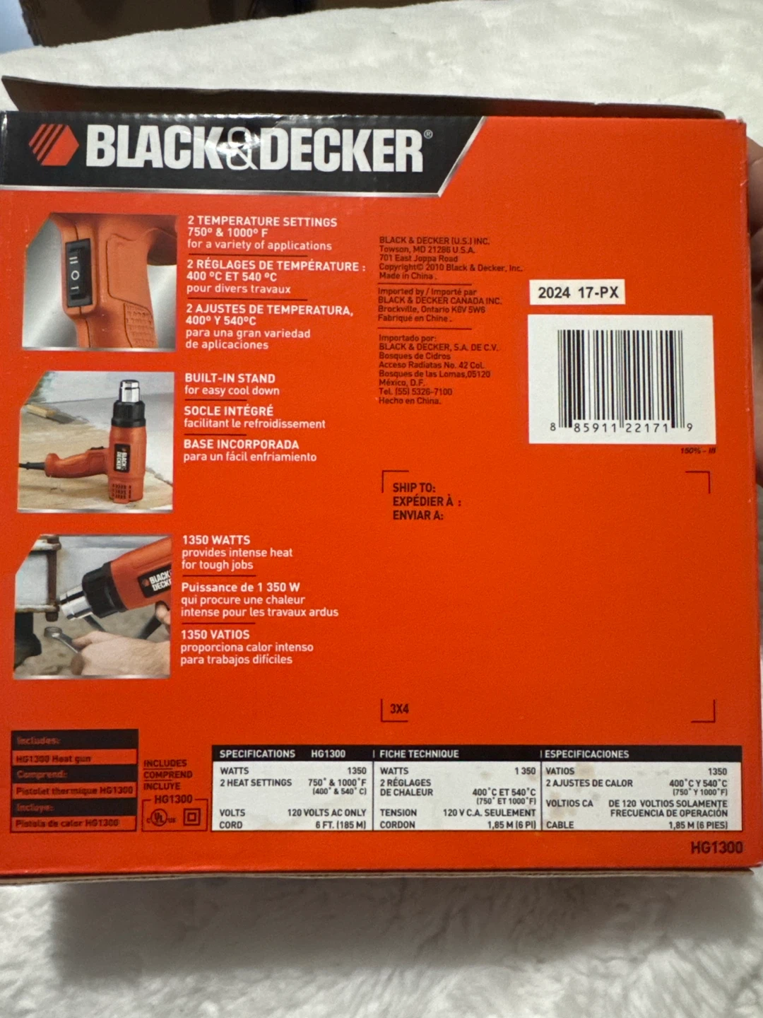 Black & Decker 1350W Dual Temperature Heat Gun - photo 3
