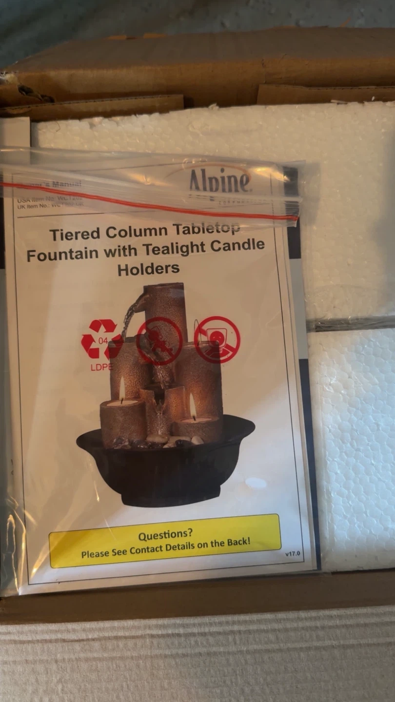 Alpine Tiered Column Tabletop Fountain
