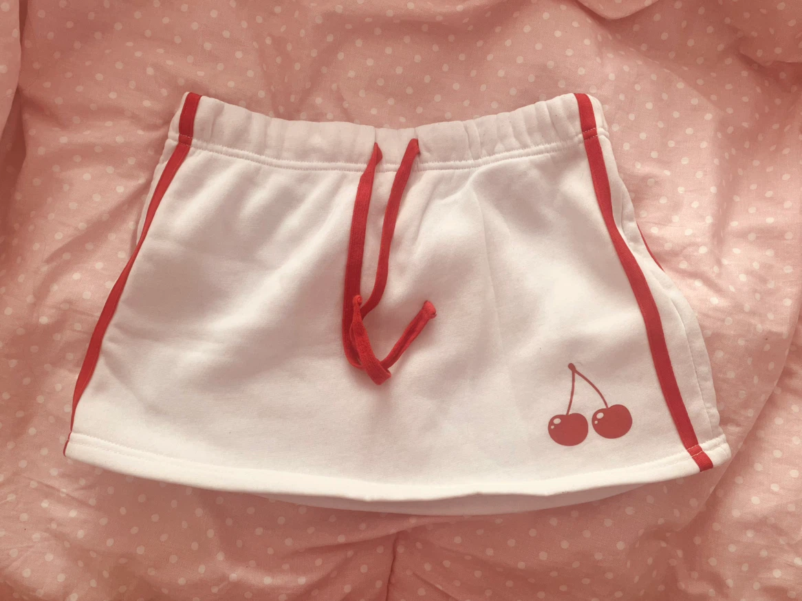SWS Athletics White Skirt with Cherry Print
