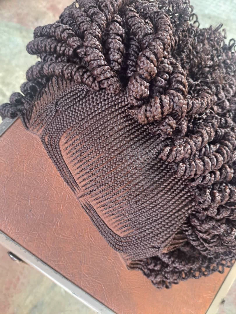 Dark Brown Braided Hair Bun