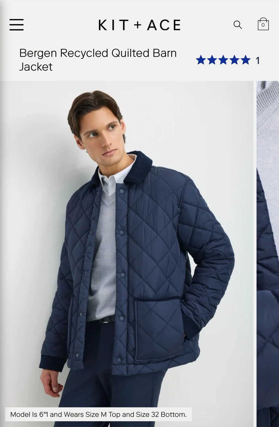 Kit + Ace Bergen Recycled Quilted Barn Jacket