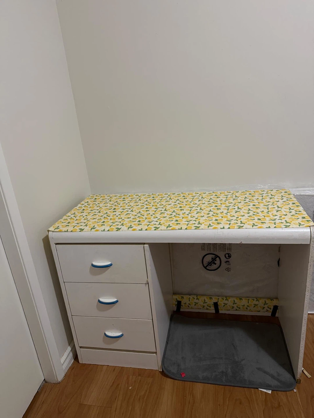 White Desk with Three Drawers