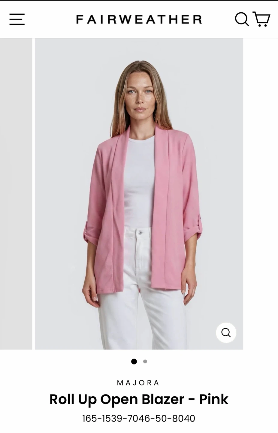 Fairweather Pink Open Blazer
