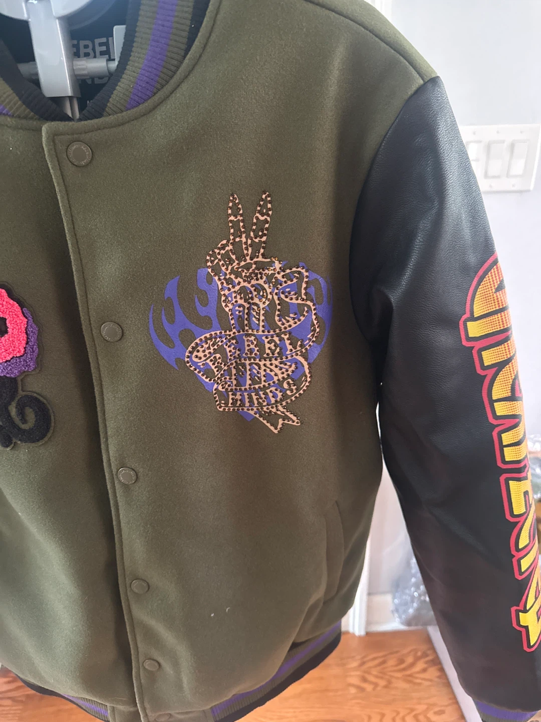 Rebel Minds Varsity Jacket Green Size M - photo 2