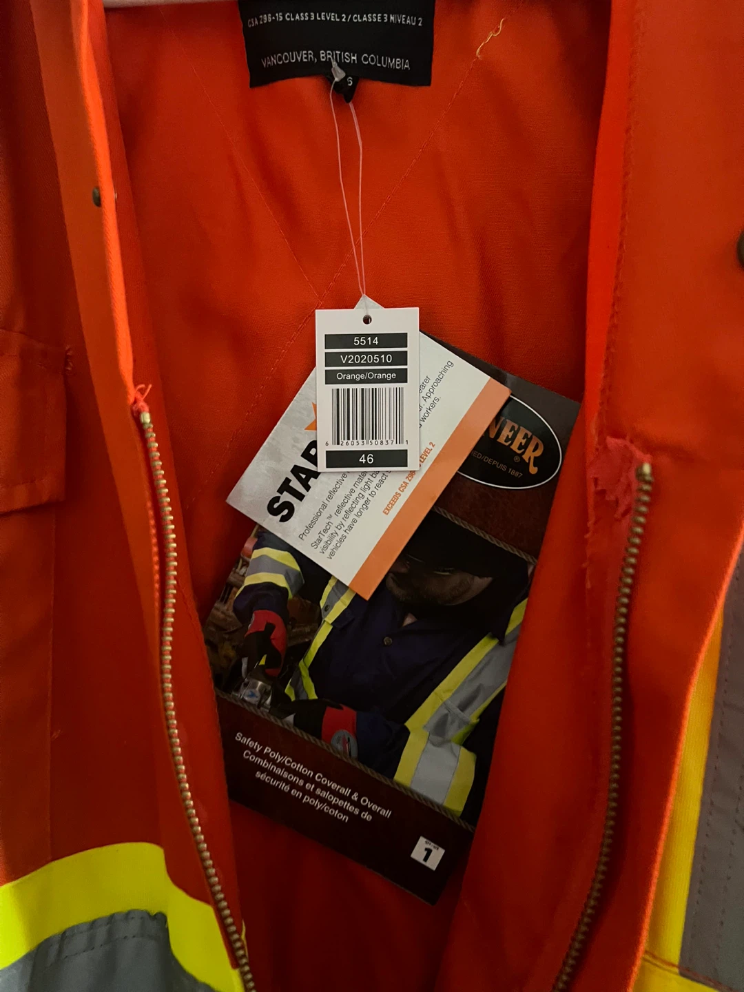 Pioneer 5514 Safety Poly/Cotton Coverall Orange Size 46 - photo 3