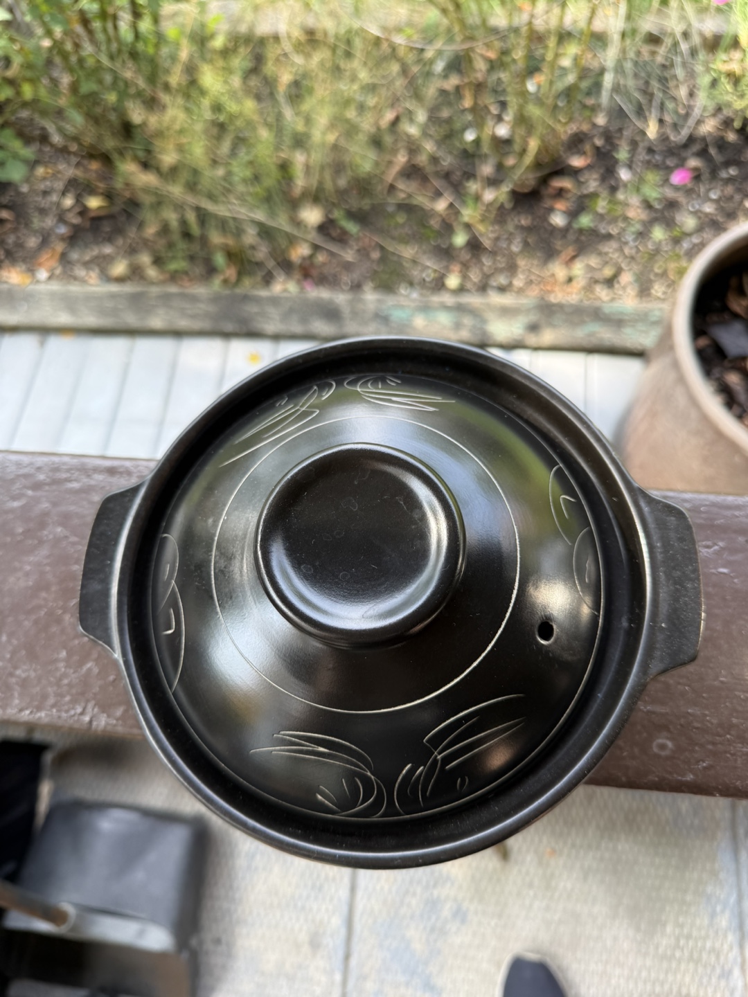 Black Ceramic Donabe Clay Pot - photo 2