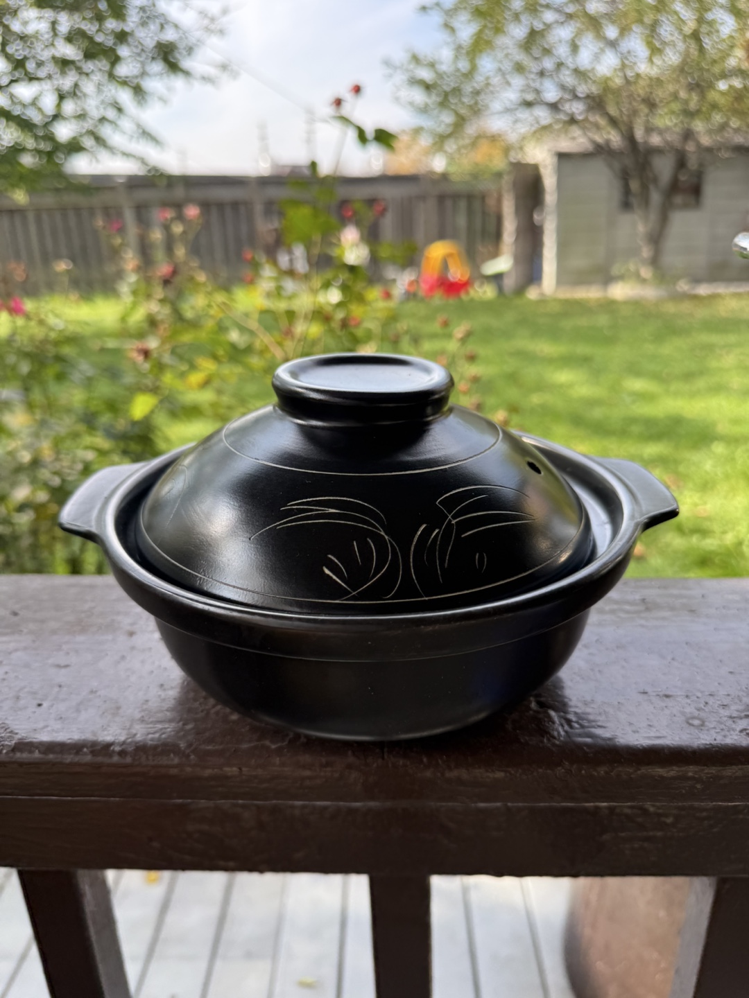 Black Ceramic Donabe Clay Pot