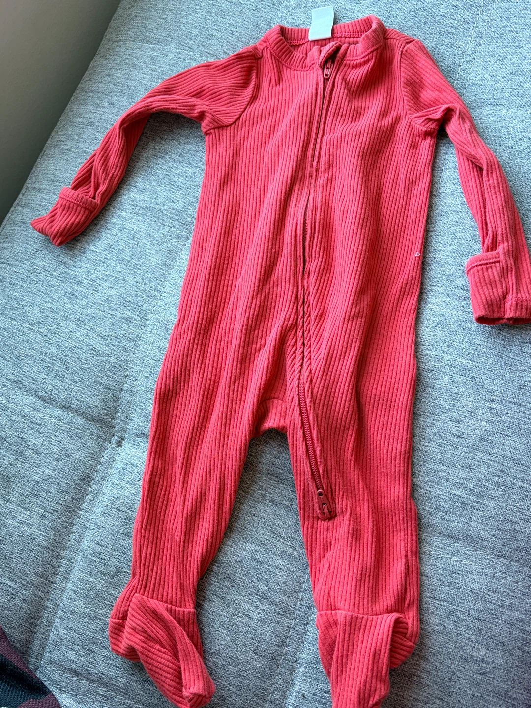 Old Navy Red Ribbed Baby Sleeper - photo 2