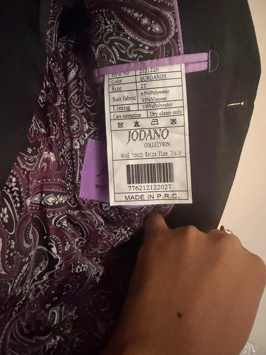 Jodano Collection Boys Burgundy Patterned Suit Jacket - photo 3