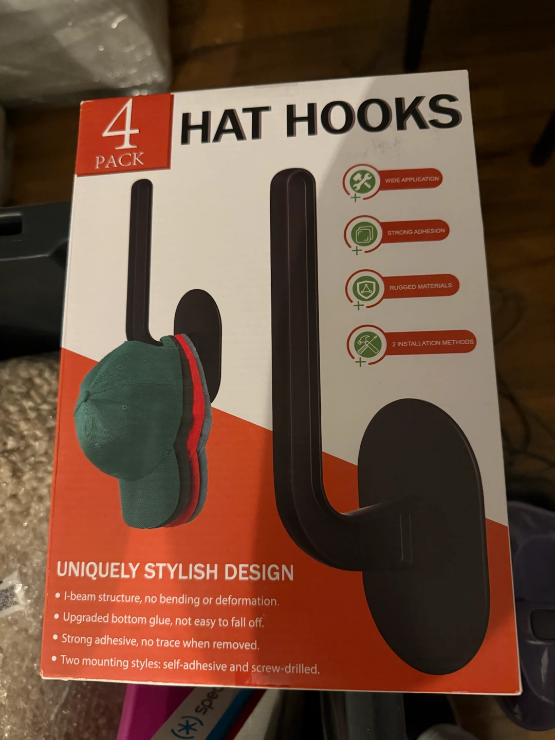 4 Pack Hat Hooks