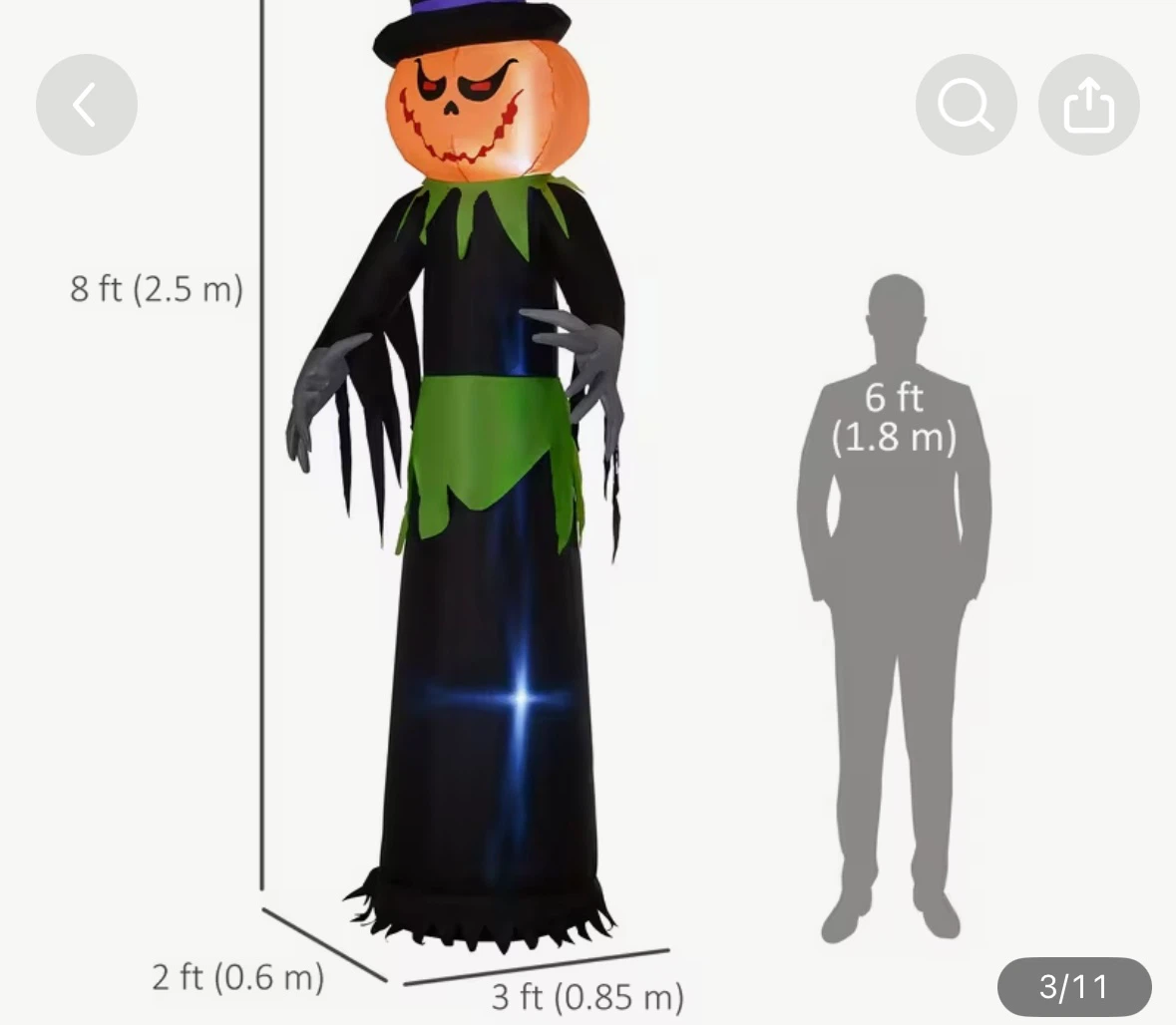 8ft Inflatable Halloween Pumpkin Figure