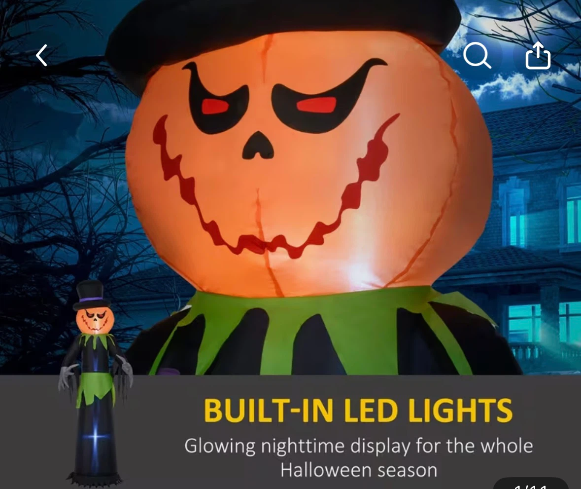 8ft Inflatable Halloween Pumpkin Figure - photo 3