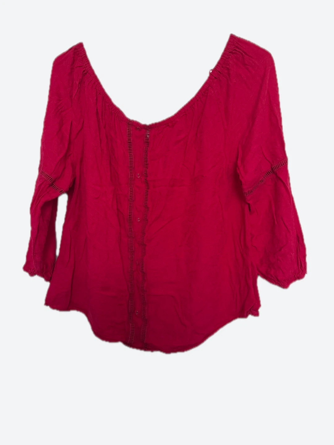 Cupcakes and cashmereRed Off-Shoulder Long Sleeve Top
