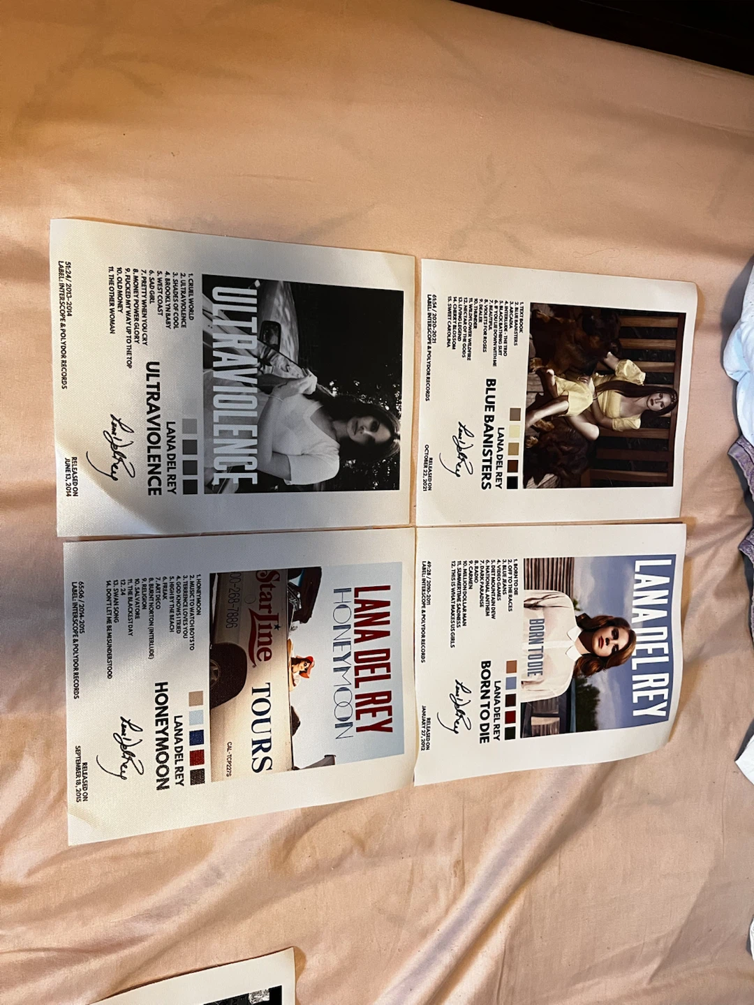 Set of 4 Lana Del Rey Album Prints
