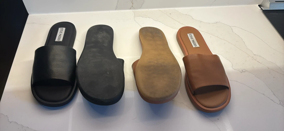 Two pairs of Steve Madden slides