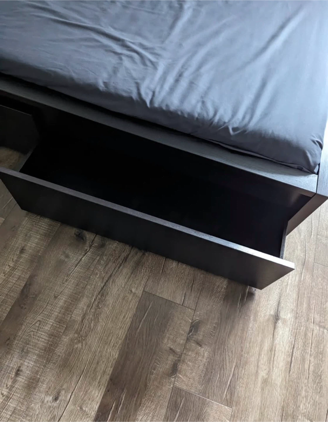 Black Twin Bed Frame with Storage and mattress - photo 2