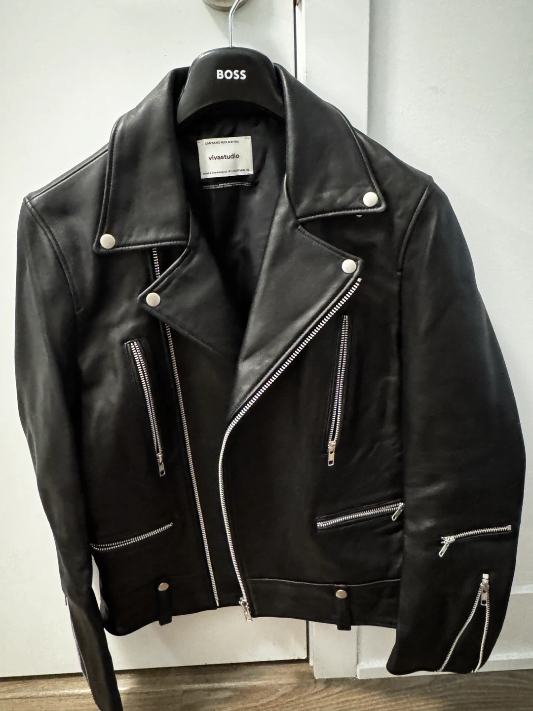 Vivastudio Leather Biker Jacket - Medium