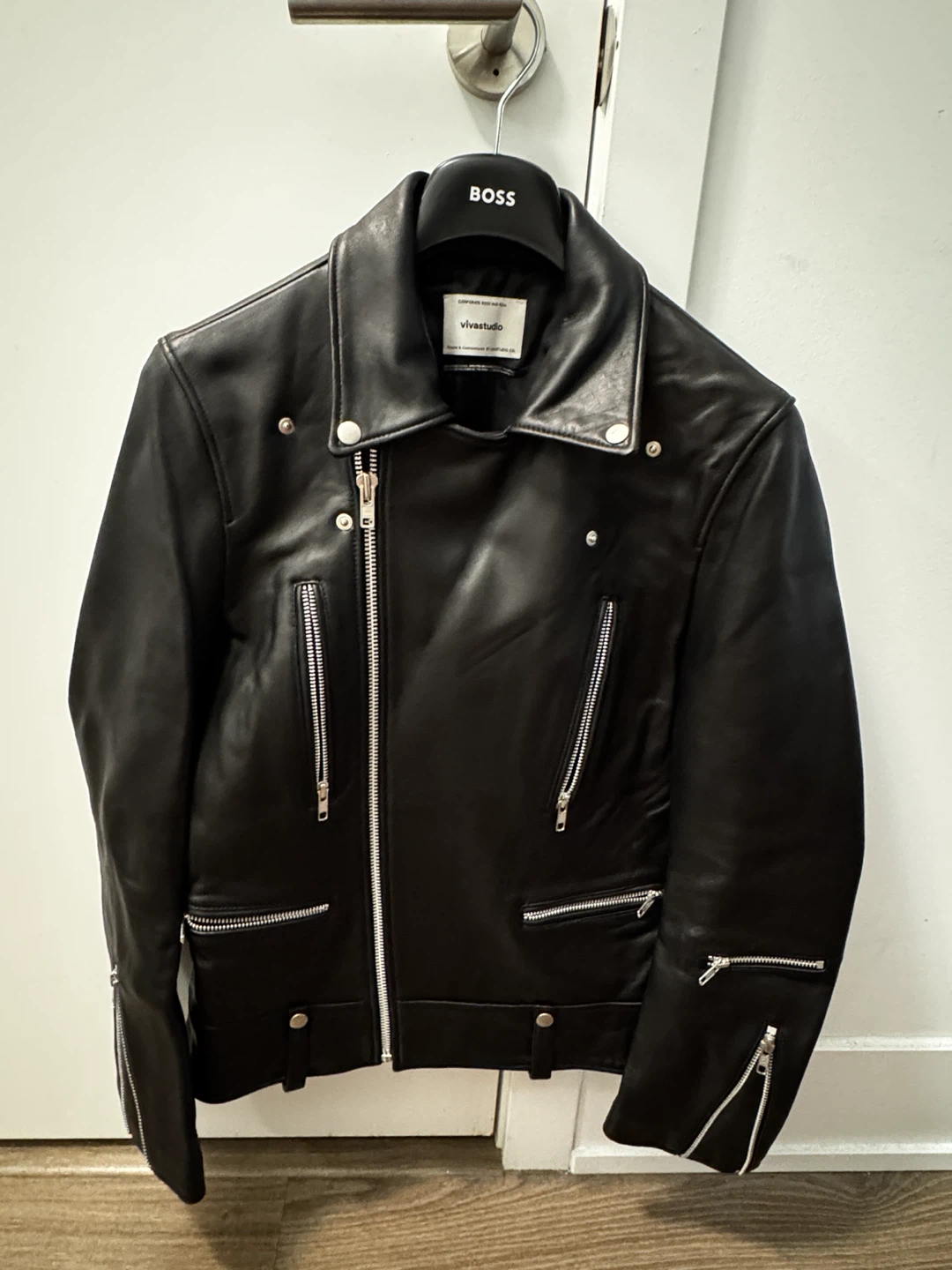Vivastudio Leather Biker Jacket - Medium - photo 2