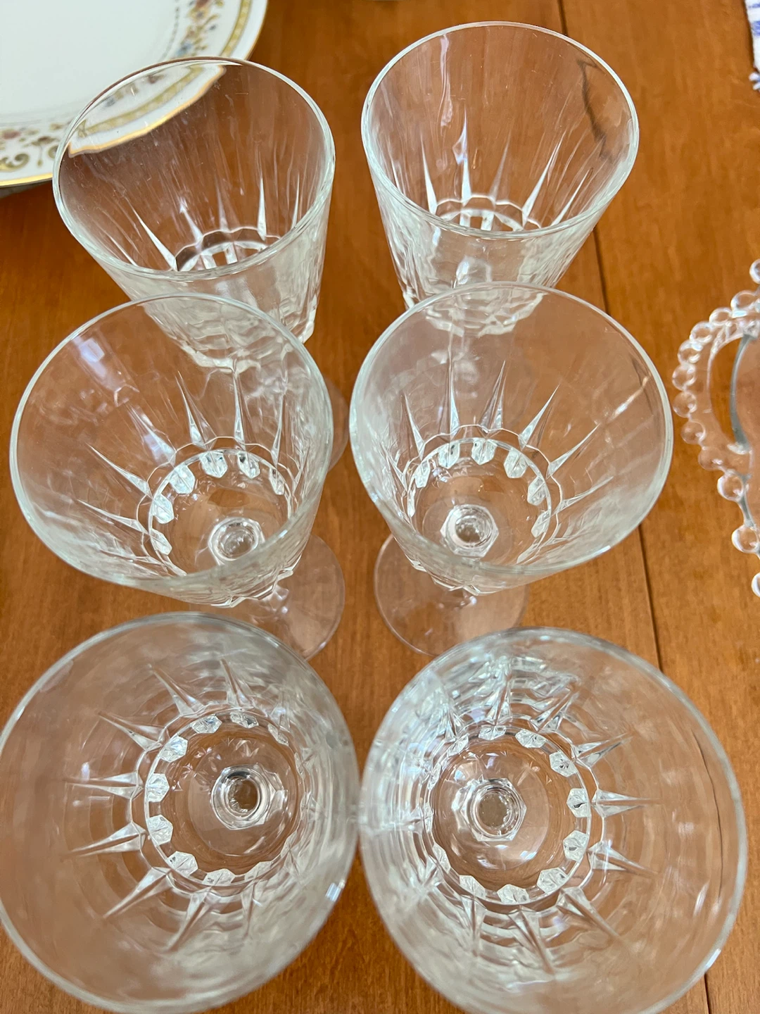 Set of 6 Vintage Crystal Wine Glasses - photo 2