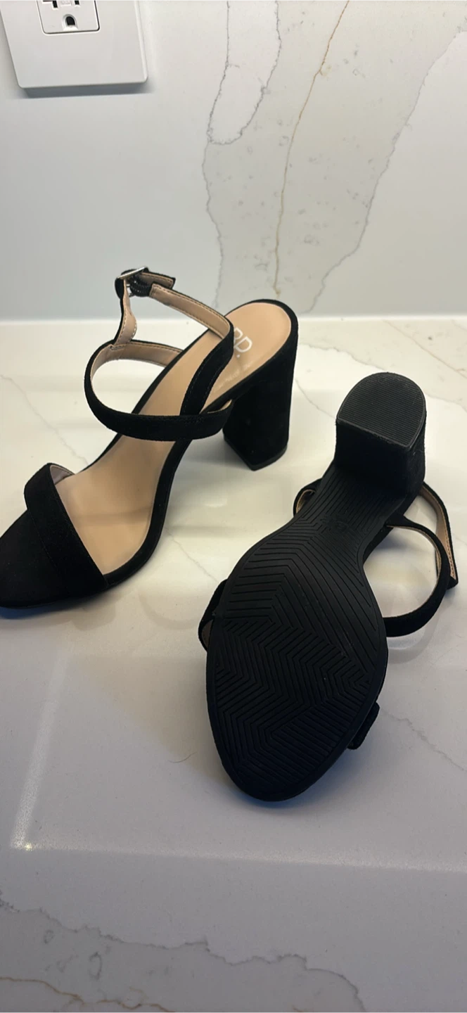 BP Black Block Heel Sandals