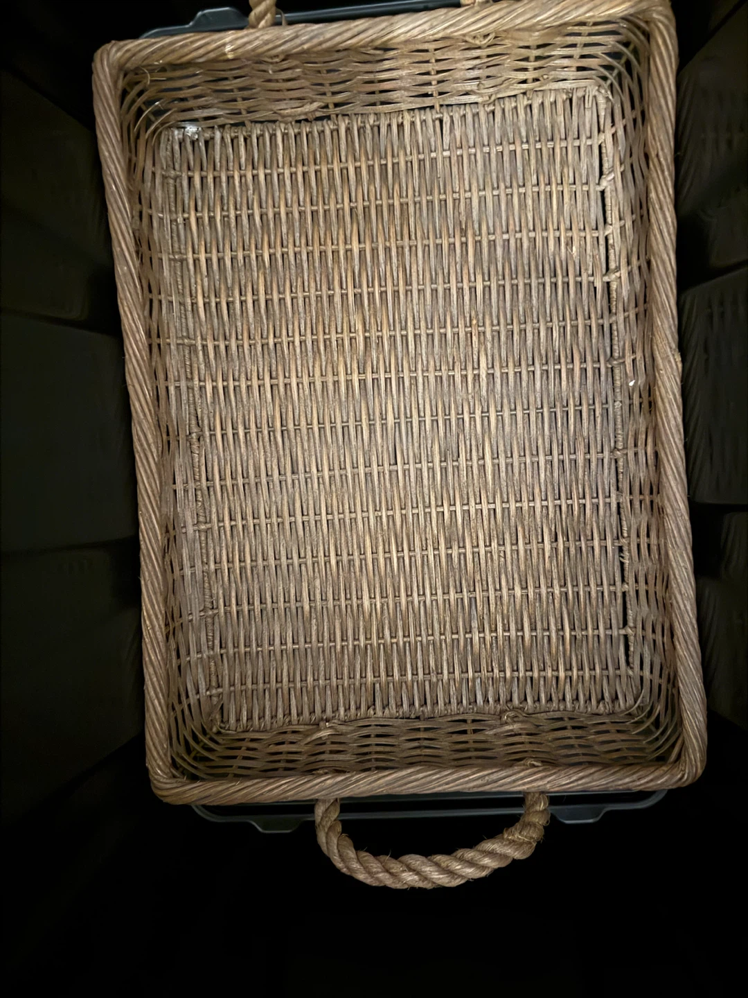Wicker Serving Tray with Rope Handles