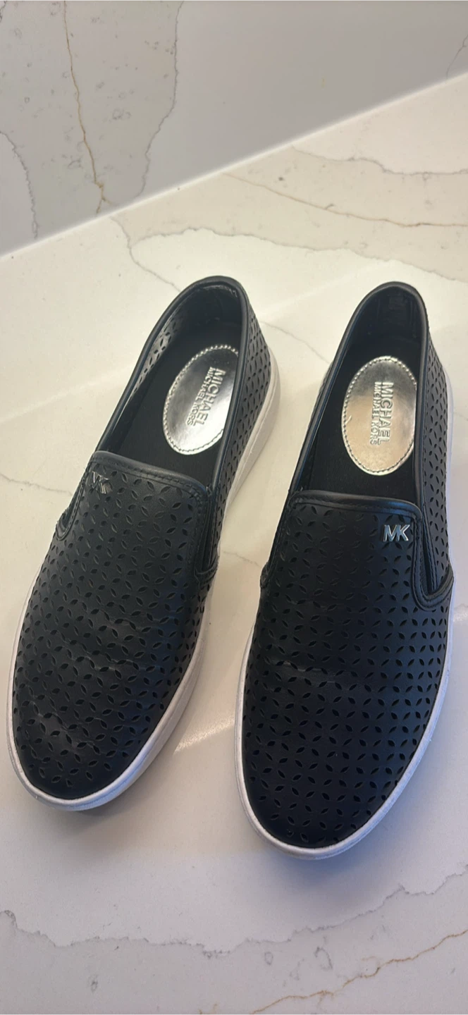 Michael Kors Black Laser-Cut Slip-On Sneakers - photo 3