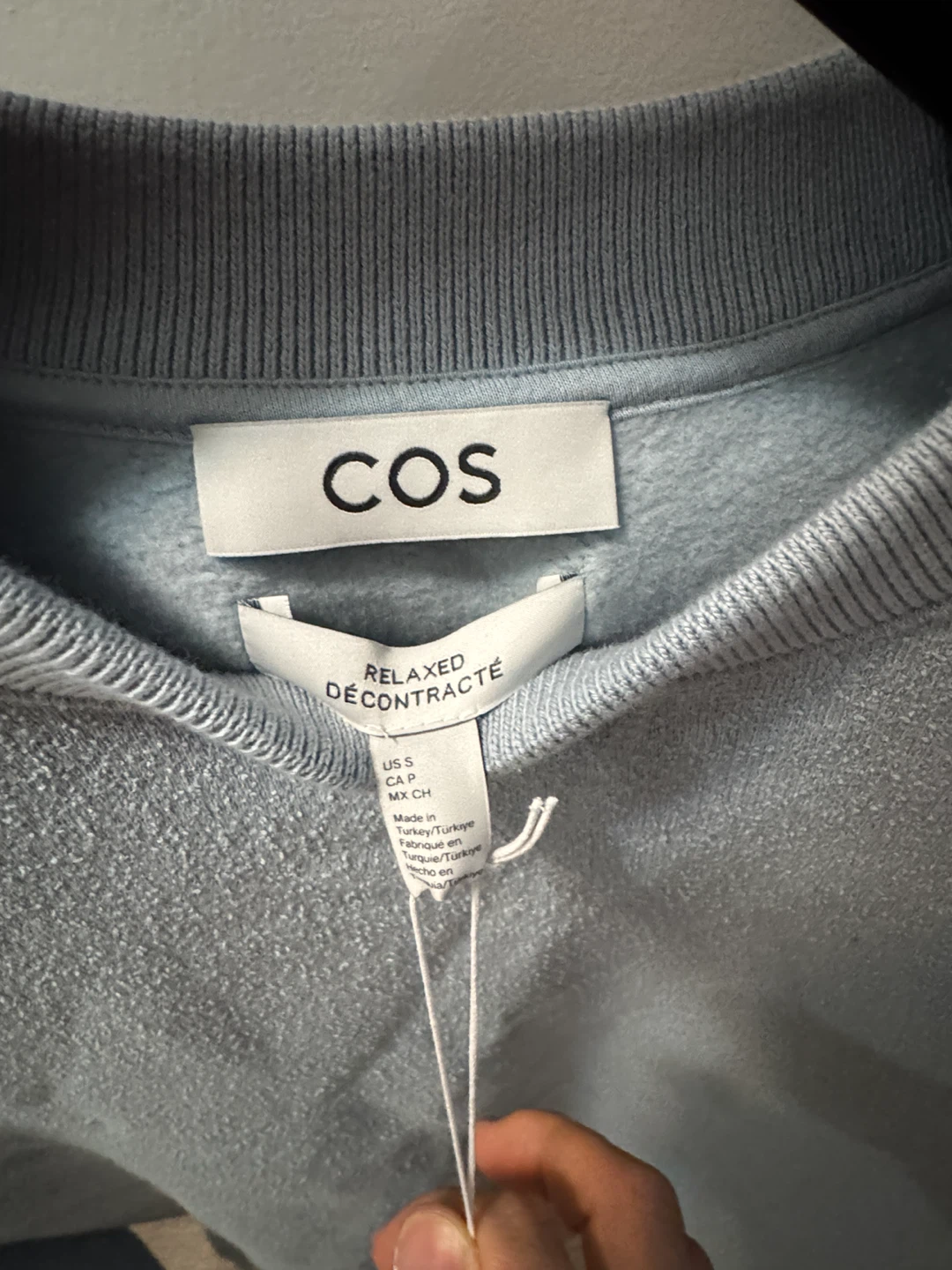COS Relaxed Sweatshirt - Light Blue - Size S