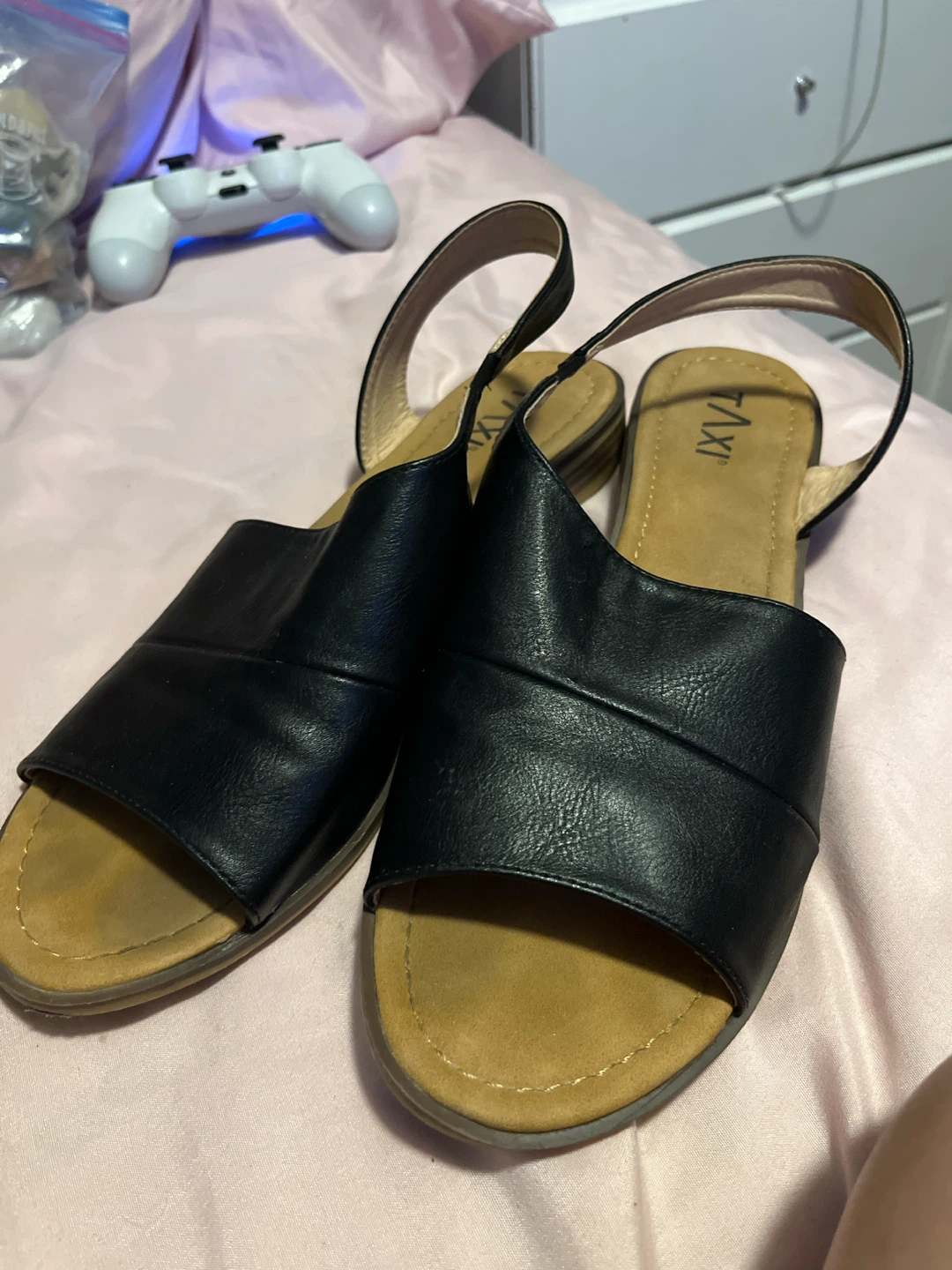 Taxi Black Slingback Sandals